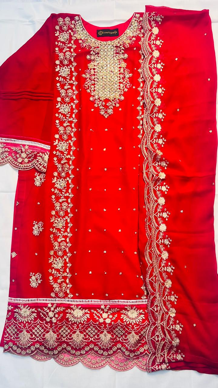 Oreginal pakistani luxury chiffon 2piece