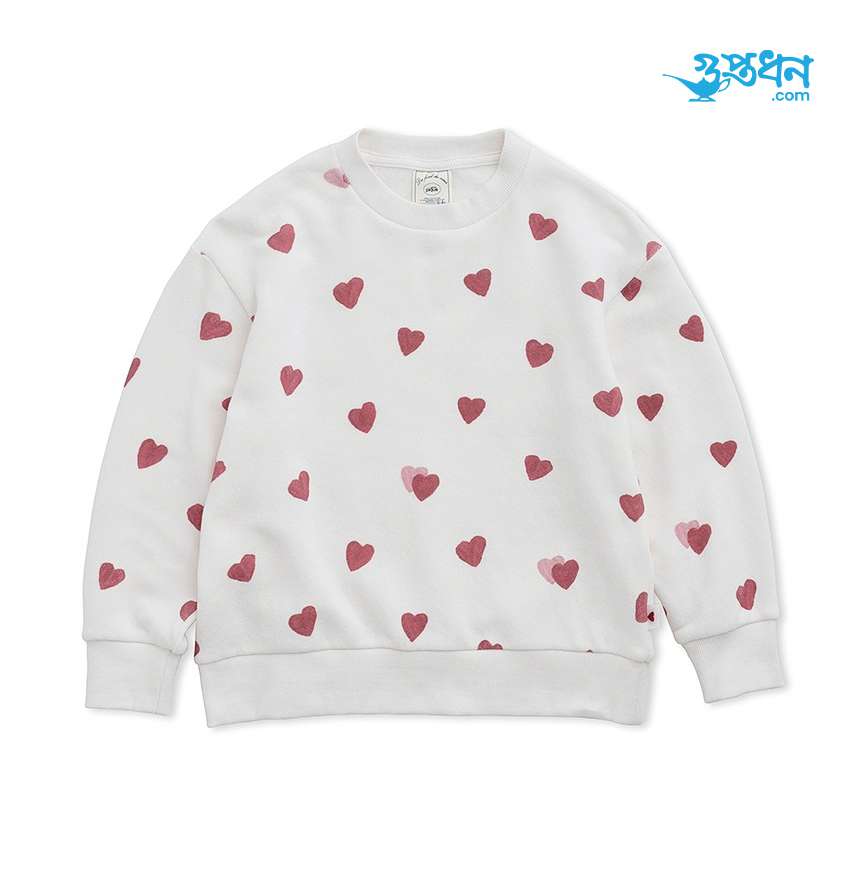 Cute Heart-Print Baby Winter Sweatshirt