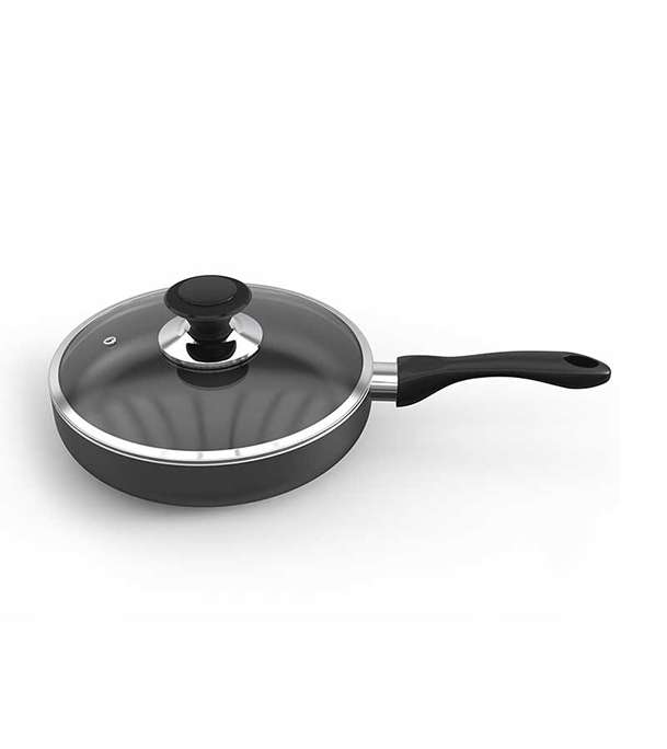 Topper Nonstick Glamour Induction Bottom Fry Pan With Lid 26 CM - Gray