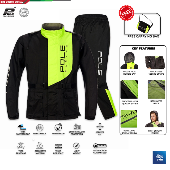 Pole Racing Rain Coat – Waterproof, Windproof & Lightweight Jacket for Outdoor Riding