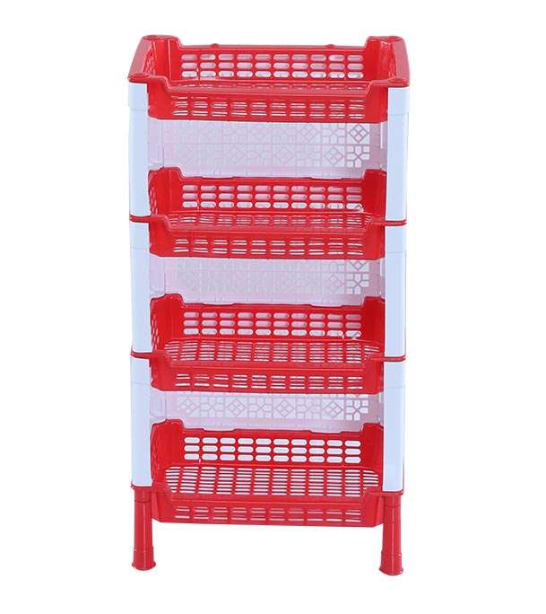 Moushumi Rack 4 Step - Red & White