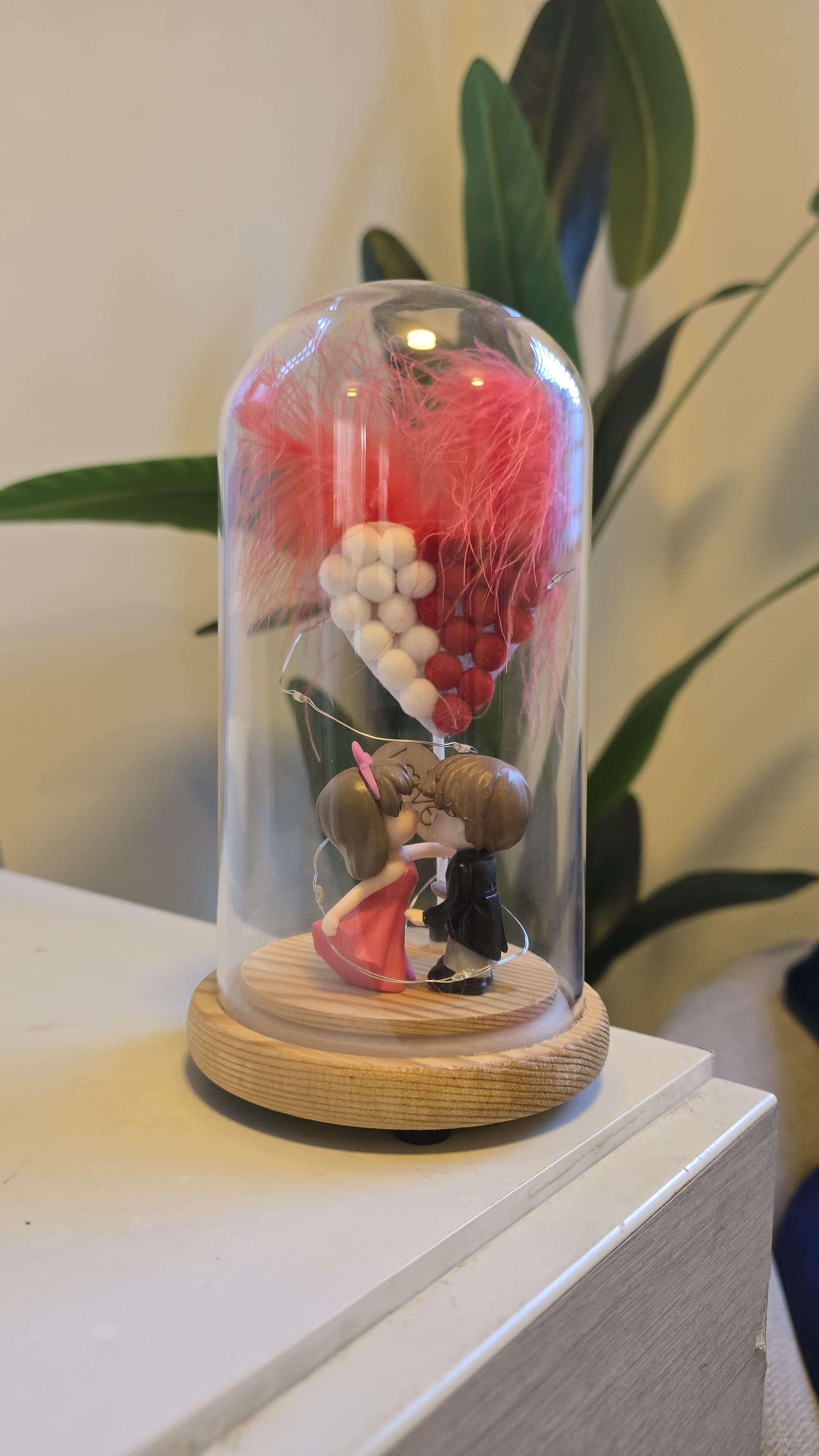 Iridescent Rose Couple Dome